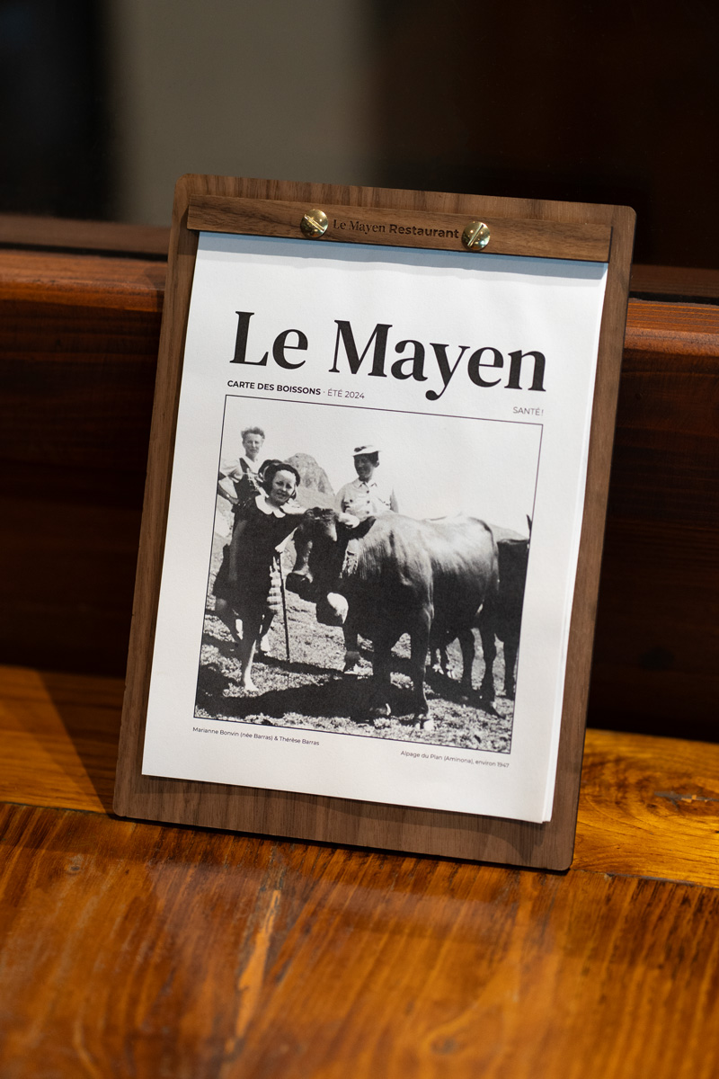 Carte des boissons pour Le Mayen Restaurant, réalisé par Calea