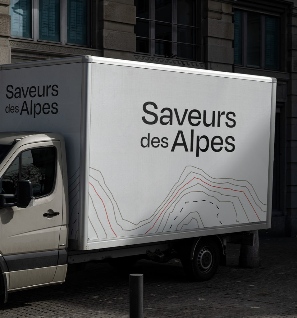 Camion brandé pour Saveurs des Alpes, réalisé par Calea